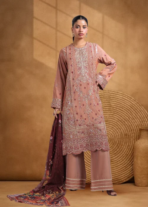 Brown-Cotton Silk-3 Piece